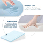 COLDHUNTER Wedge Pillow for Sleeping, 10" Bed Wedge After Surgery, Back Pain Relief, Memory Foam Pillow Triangle Incline Wedge for Back Support, Leg Elevation