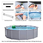SAFANA 12FT New Pool Covers for Above Ground Pools, Round Swimming Pool Cover [Upgrade 420D Thicker] Protective Leaf Cover with Reflective Strip, Tear Resistant Durability Fabric, UV Resistance, Black