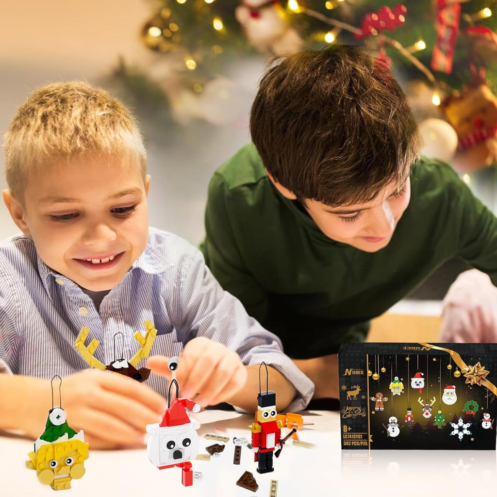 Christmas Ornaments Building Kit, Christmas Tree, Wreath, Santa, Snowman, Gingerbread, Reindeer, Nutcrackers, Snowflake 11-in-1. Stocking Stuffers Decor Toys Gifts for Boys Girls Kids.