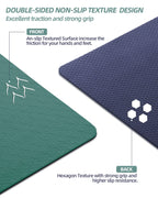 COOLMOON Yoga Mat Non Slip, Anti-Tear 1/4 Thick TPE Yoga Mats for Women and Men, 72"x24" Exercise & Fitness Mat with Carrying Strap, Workout Mats for Yoga, Pilates and Floor Exercise