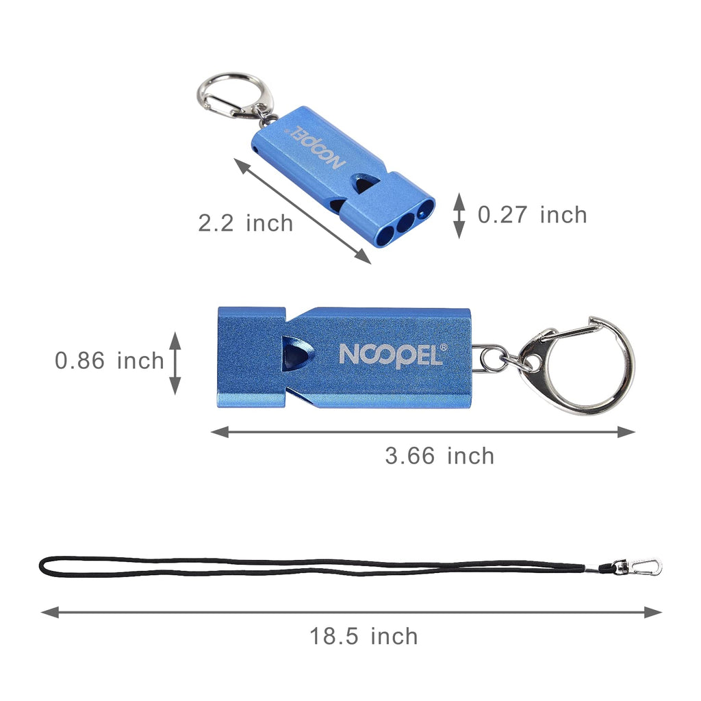 Whistle Emergency Three Tubes Survival Whistles 2 Pack with Lanyard for Hiking Camping Kayak Sports Outdoor Safety Kids Lifeguard Rescue Signaling (Blue)