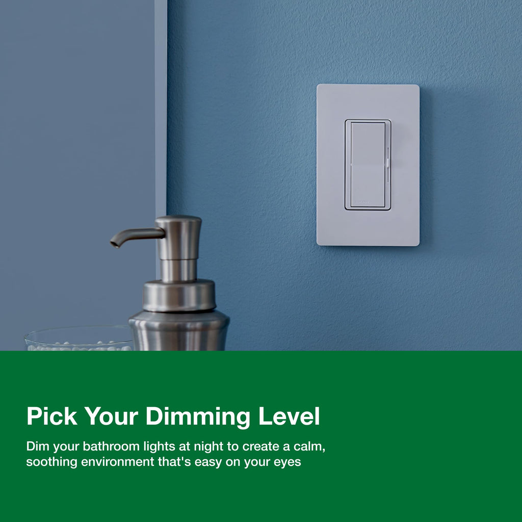 Lutron Diva LED+ Dimmer Light Switch for Dimmable LED, 150 Watt, Single-Pole or 3-Way, DVCL-153P-WH, White
