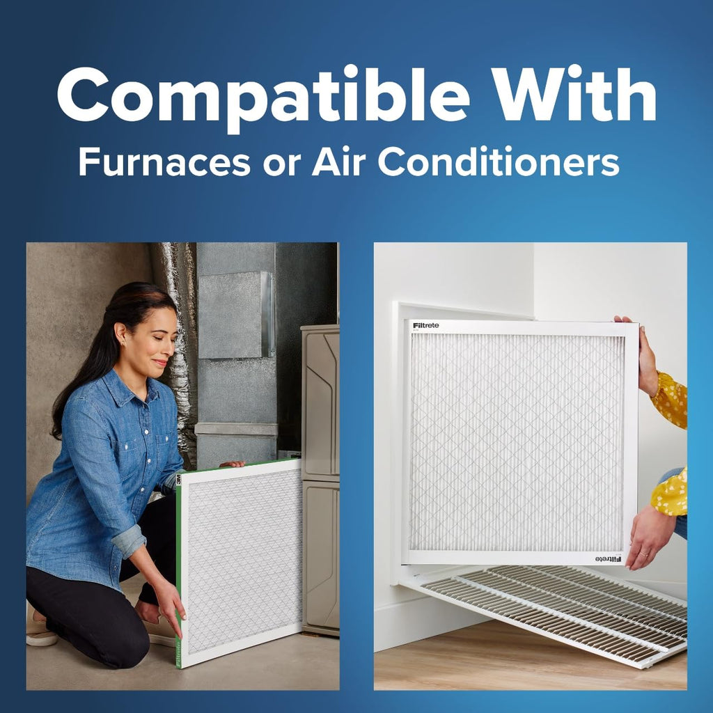 Filtrete 24x30x1 AC Furnace Air Filter, MPR 700, MERV 8, Tough on Pollen, Easy on Airflow, 3-Month Pleated 1-Inch Electrostatic Air Cleaning Filter, 2-Pack