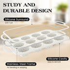 AOTASO Regular 12 Cup and Mini 24 Cup Nonstick Cupcake Pan Set Silicone Muffin Pan for Baking Silicone Cupcake Mold with Metal Reinforced Frame BPA Free (2 Pcs, Cream)