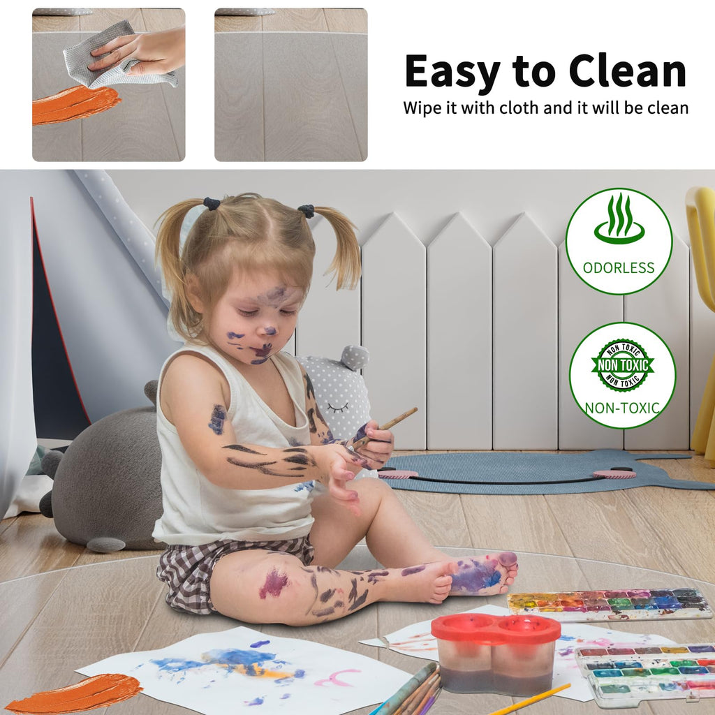 WASJOYE Office Chair Mat for Hard Floor, 36" Round Transparent Hard Floor Protector Cover Home Floor Mat for Computer Desk Rolling Chair