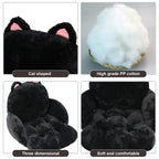 QYA Cute Chair Cushion, Soft Seat Cushions for Office Desk, Kawaii Chair Pillow for Gaming, Comfy Floor Seating for Adults, Bedroom Playroom Dining Living Room Decor, 17"x16.5", Black Cat