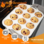 CAKETIME Regular Size Muffin Pan with Metal Reinforced Frame, Silicone Cupcake Pan Easy to Handle Nonstick 12 Cups Silicone Muffin Pans for Baking BPA Free 2 Pack
