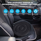 KLIFE 360 Rotating Seat Cushion for Car, Swivel Seat Cushion for Car for Elderly, 360 Degrees Swivel Car Seat for Elderly Support, Non Slip, Memory Foam, Ergonomic Design (Black)
