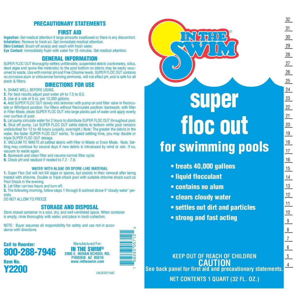 In The Swim Super Floc Out – Drop the Gunk, Ditch the Cloud, Dive Into Clear Water – 1 Quart