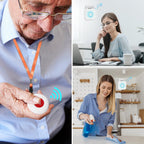 CallToU Caregiver Pager Call Button Elderly Wireless Call Button Vibration Pager Nurse Calling Alert System for Home Elderly Disabled Patient 2 Transmitters 1 Plug-in Receiver
