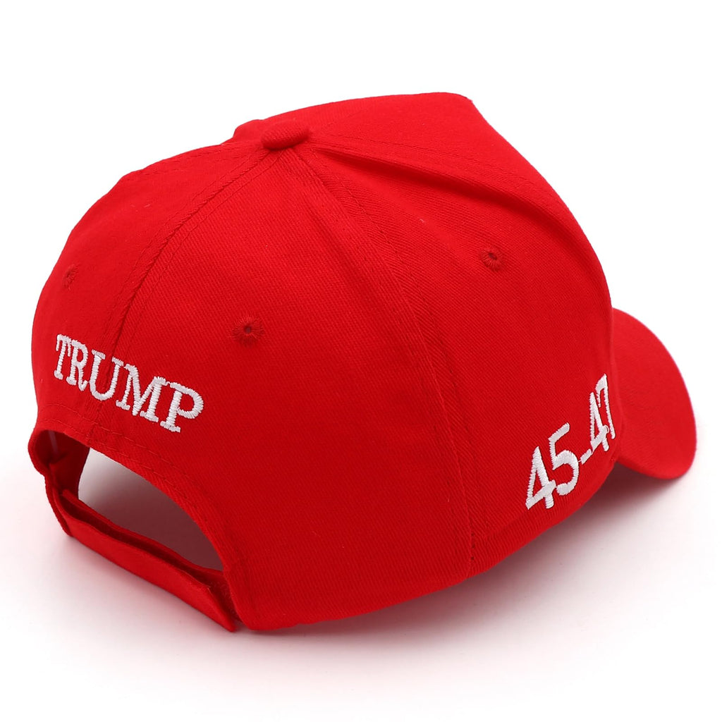 USA 3D Embroidered Dad Hat Trump 2024 MAGA Hat Make America Great Again Donald Trump Slogan with USA Flag Cap (Red USA Hat)