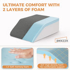 BIEEZZK Leg Pillow Elevation Blood Circulation, Pillow for Legs Pain Relief, Leg Wedge Pillow for After Surgery, Swelling, Leg Elevating Pillows with Cover and Handle, 23.6×16.8×8 Inch, Dark Grey