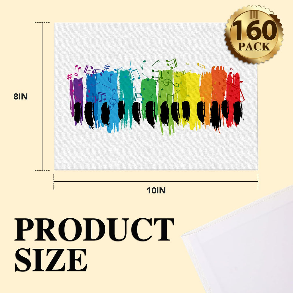 ESRICH Canvases for Painting 8x10, 160 Pack Canvas Boards for Painting Cotton Primed Acid Free Blank Canvas Panels for Oil Paint, Watercolor, Acrylic Paint, Gouache and Tempera.
