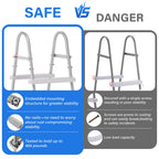 TIXANF 33" 2-Step Steel Frame Above Ground Swimming Pool Ladder,Heavy Duty Double Sided Removable Pool Steps,Pool Ladder Steps with Non-Slip Plastic Steps for Entry and Exit