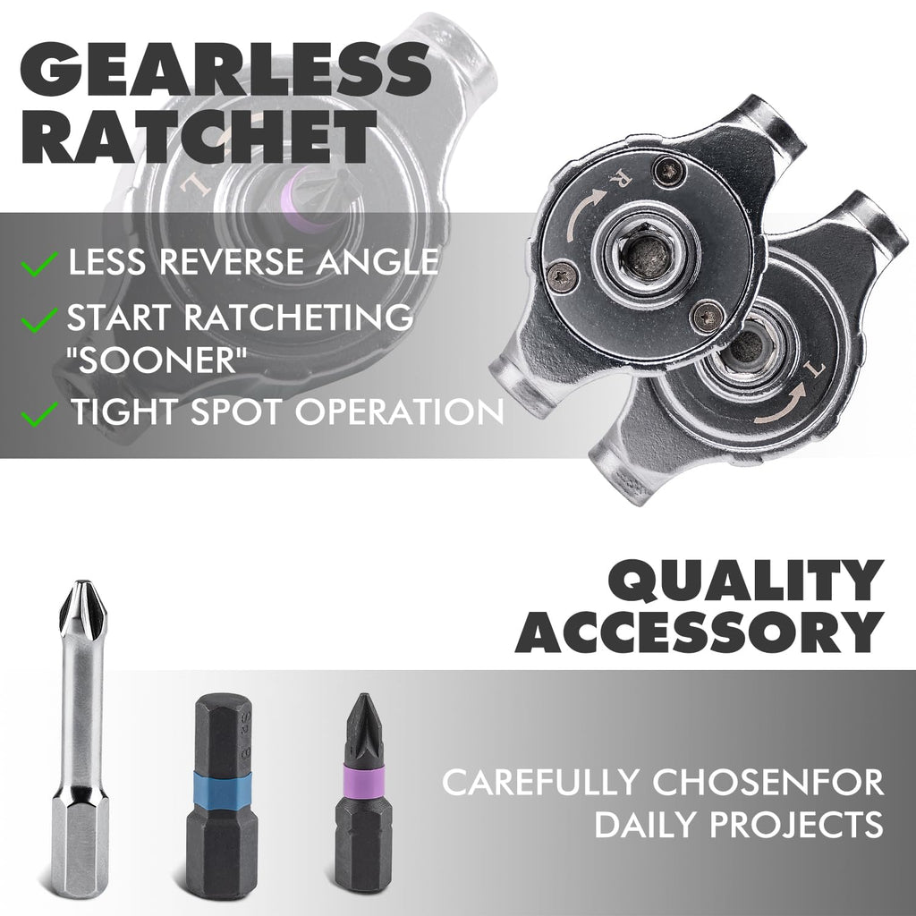 VMAN Ratchet Screwdriver Set, magnetic Screwdriver sets, S2 Steel Bits, DIY Combination Flexible Shaft, Suitable for Furniture Assembly, Precision Electrical Appliance Repair, Bicycle Tools