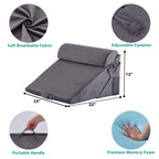 Bedluxe 3Pcs Orthopedic Bed Wedge Pillow Set, Foam Wedge Pillow Post Surgery for Back, Leg and Knee Support, Adjustable 9&12 Inch Folding Triangle Pillow for Sleeping, Acid Reflux, Snoring, Velvet