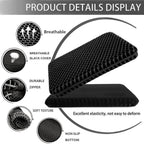 Gel Seat Cushion for Long Sitting, Extra Thick Gel Cushion for Wheelchair Soft Chair Pads Cushion for Office Home Chairs Car Seats Long Trips - Back Sciatica Hip Tailbone Pain Relief Cushion (Black)
