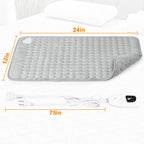 Heating Pad,Electric Heating Pads for Back,Neck,Moist Heating Pad for Abdomen Shoulder Knee Legs,Dry/Moist Heat&Auto Shut Off,Fathers Day Dad Gifts for Men Birthday,Light Gray,24x12 Inch