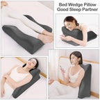 Maigandamai Back Pillow Wedge for Bed, Bed Pillow Rest for Bed Sitting up, Adult Memory Foam Pillow for Back Support, Acid Reflux, Snoring, for Sleeping,Elevating Back, Legs, and Knees Support