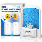 OSVDO 2-Pack Indoor Flying Insect Traps with 8 Refills, UV Light Bug Catcher for Flies, Gnats, Moths, 30-Day Sticky Pads, Silent Fly Catcher for Home