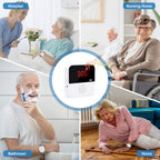 WiFi Caregiver Pager Call Button Life Alert Systems for Seniors No Monthly Fee Emergency Button for Elderly Patient Disabled 1 Alert Watch 1 Receiver(only Supports 2.4GHz & No Monthly Fee)