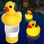Pool Chlorine Floater with Light,Duck Chlorines Floaters with Adjustable Flow,Solar Chlorine Floater,Floating chlorines Dispenser for Pool,Hot Tub chlorines Floaters, Yellow