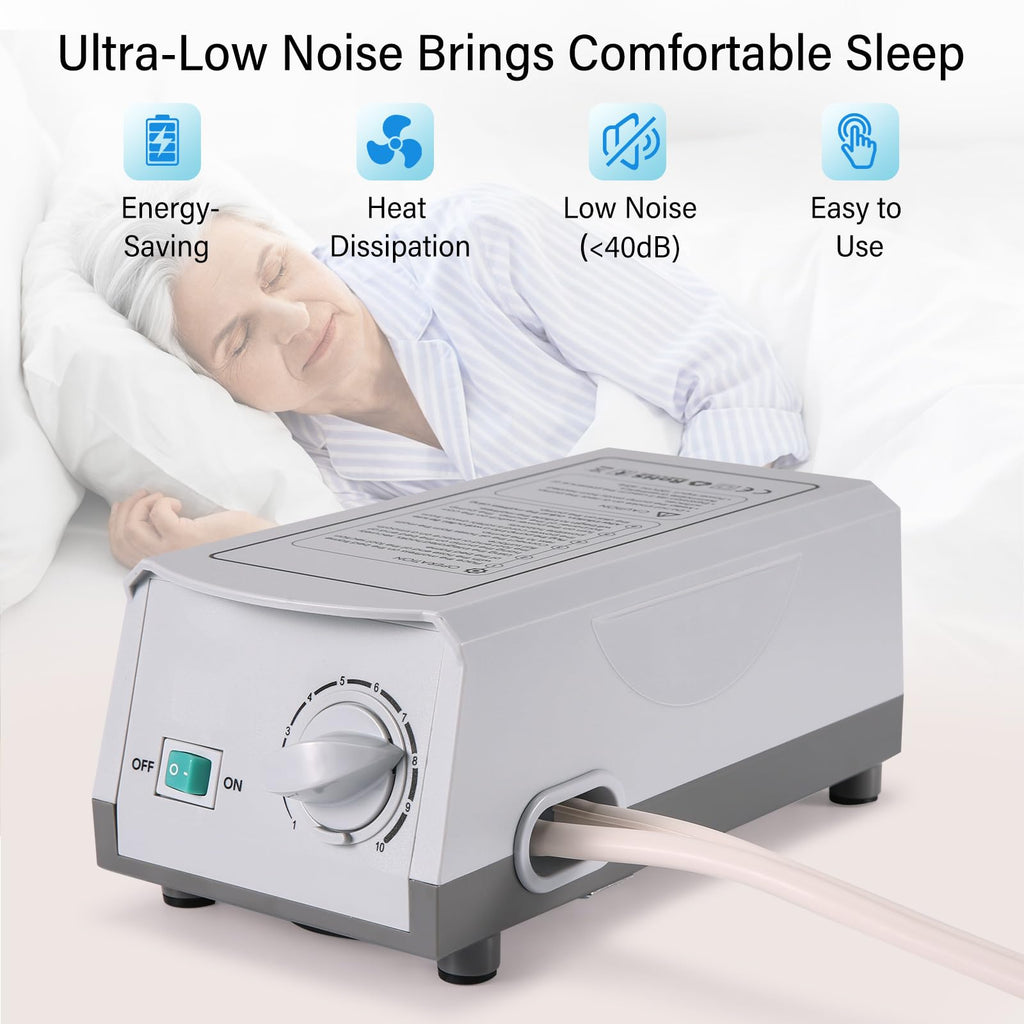 Careboda Alternating Pressure Mattress Anti Decubitus Air Pads with Electric Quiet Pump System, Pressure Sore Pad and Bed Sore Prevention, Air Mattress for Hospital Bed and Home Use Blue