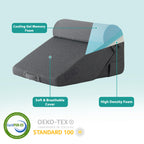 Bedluxe 3Pcs Orthopedic Bed Wedge Pillow Set, Foam Wedge Pillow Post Surgery for Back, Leg and Knee Support, Adjustable 9&12 Inch Folding Triangle Pillow for Sleeping, Acid Reflux, Snoring, Black