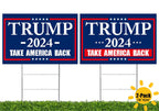 WENWELL Large Trump 2024 Yard Signs 18x24 Inchs with H-Stakes – Double-Sided,Waterproof,UV Resistant,2-Pack Blue,Outdoor Lawn Decoration