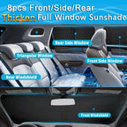 KMF 8pcs Full Thicken Sun Shades for 2025 2026 Tesla Model Y Juniper Accessories, Tesla Y Privacy Car Window Covers for Windshield Side Rear, UV Block and Blackout for Camping Outdoor