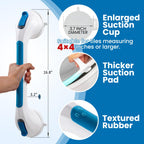 LEVERLOC Shower Grab Bars for Bathtubs and Showers, Easy to Install Suction Shower Handle for Bathroom Removable Safety Grip for Seniors Elderly, Heavy Duty Handrails Waterproof No Drilling, Bule