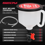 22-Piece No-Spill Coolant Filling Funnel Kit and Siphon Hose Pump, Radiator Coolant Filling Spill-Proof Funnel Kit with Adapters, Extensions, PVC Hose, Engine Oil Funnels, Towel for Universal Vehicle