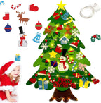 Felt Christmas Tree for Toddlers, Montessori Felt Christmas Tree with Lights for Kids