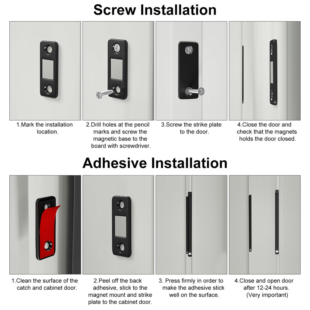 Cabinet Magnetic Catch Jiayi 4 Pack Ultra Thin Cabinet Door Magnets Stick on Drawer Magnets Cabinet Latch Magnetic Closures for Cabinets Kitchen Closet Door Closing Magnetic Door Catch Closer