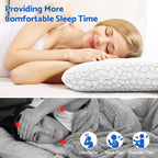 CushZone Memory Foam Pillows for Sleeping, Cooling Pillow with Removable and Machine Washable Cover, Bed Pillow for Side, Back and Stomach Sleepers, King Size (2 Pack)