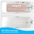 SlipX Solutions Power Grip Extra Long Bath Tub & Shower Mat 39x16, Wet Floor Non-Slip for Elderly & Kids Bathroom, 30% Longer Bathtub Mats, 200 Suction Cups, Drain Holes (1, Translucent Coral)