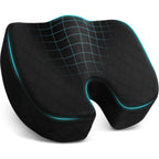 TushGuard Seat Cushion - Cushion for Office Chair, Car Seat, Airplane, Bleacher - Sciatica & Coccyx Pain Relief Desk Chair Cushion for Long Sitting Office Workers, Car Drivers(Black, XX-Large)