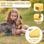 Kittmip 24 Pcs Triangle Mouse Station with Keys, Key Required Mouse Bait Station, Reusable Humane Rodent Box Against Mice Chipmunks Squirrels for Kitchen Living Room Office Warehouse (Yellow)