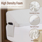 Homemate Twin Size（39"x10"x6"） Bed Wedge Pillow Stopper - Bed Gap Filler(0-8") - Headboard Pillow - Triangle Bloster Pillow Wedges - White