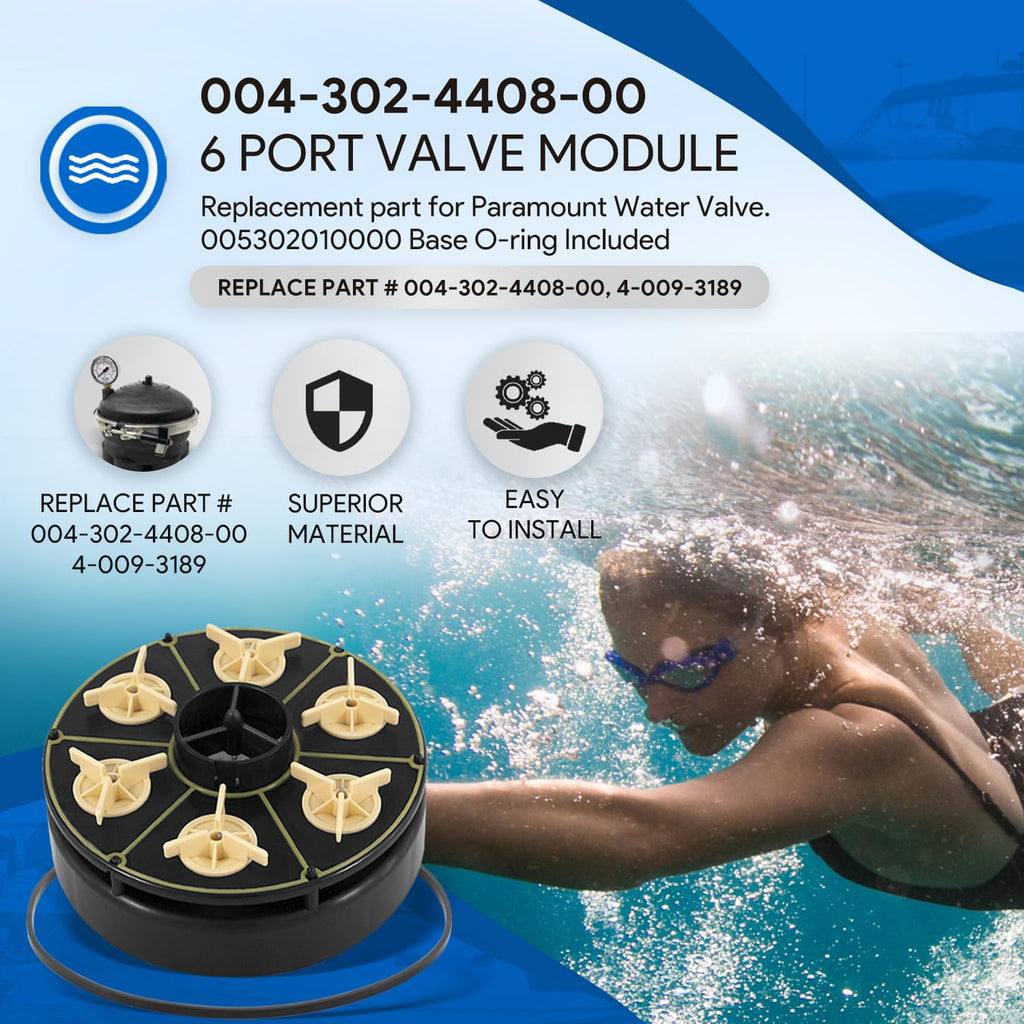 Premium 6 Port Module Kit Replacement for Paramount Water Valve, 004-302-4408-00 Replacement Part with Valve Shell Oring, 004302440800, 005302010000