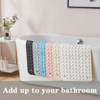 YANZIFLY Bathtub Mat for Shower: Soft Silicone 16X40 Inch Bath Mat Non Slip with Suction Cups Tub Mat for Bathroom for Kids Elderly Extra Large Shower matt Machine Washable - Grey
