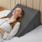 Bedluxe Bed Wedge Pillow for Sleeping, 12 Inch Memory Foam Wedge Pillow Post Surgery, Triangle Pillow Wedge, Elevated Support Pillows for Sleeping, Acid Reflux & Snoring - Removable Washable Cover