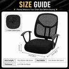 Water-Resistant Stretchable Desk Office Chair Seat Cushion Covers - Universal Spandex Computer Chair Slipcover - Removable Washable Cushion Protectors for Dogs, Cats, Black