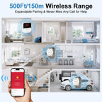 WiFi Caregiver Pager Call Button Life Alert Systems for Seniors No Monthly Fee Emergency Button for Elderly Patient Disabled 1 Alert Watch 1 Receiver(only Supports 2.4GHz & No Monthly Fee)
