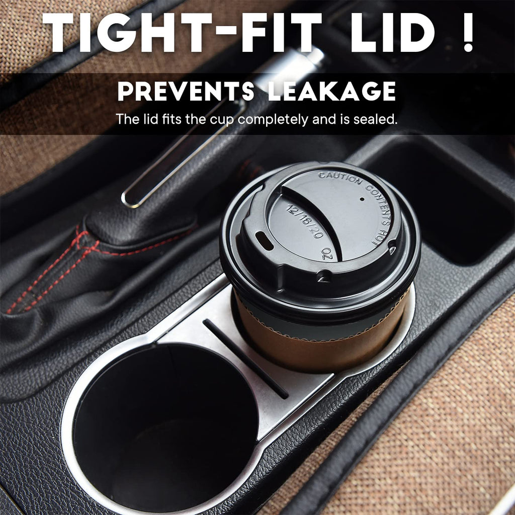 SPRINGPACK 【100 Pack - 12 oz Disposable Coffee Cups To Go with Lids Sleeves and Straws 100% Biodegradable & Compostable Pla Eco Friendly Paper Coffee Cups for Tea Coffee Hot Chocolate