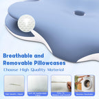 Cervical Pillow for Neck Pain Relief - Ergonomic Memory Foam Pillow with Adjustable Cooling Contour Design, Orthopedic Support for Side/Back/Stomach Sleepers, Machine-Washable Cover (Blue)