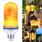 CPPSLEE LED Flame Light Bulbs, 4 Modes Flickering Light Bulbs, E26 Base Fire Flame Bulb, Halloween Decorations Outdoor Indoor, Halloween Light Bulbs (Yellow, 2 Pack)