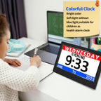 AINFTIME Digital Clock with Date and Day of Week for Elderly-12 Alarms Medication Reminder Dementia Alzheimers Clock Calendar with Extra Large Display (10.1 inch Black)