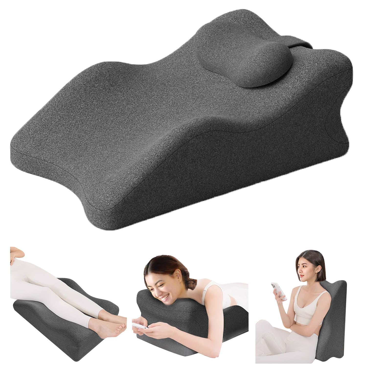 Maigandamai Back Pillow Wedge for Bed, Bed Pillow Rest for Bed Sitting up, Adult Memory Foam Pillow for Back Support, Acid Reflux, Snoring, for Sleeping,Elevating Back, Legs, and Knees Support