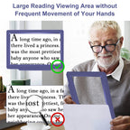 MOLEBE 5x Large Page Magnifying Glass for Reading, Full-Page Viewing Area Magnifier Handheld Lightweight Magnifier for Reading Seniors and Low Vision Person Blue